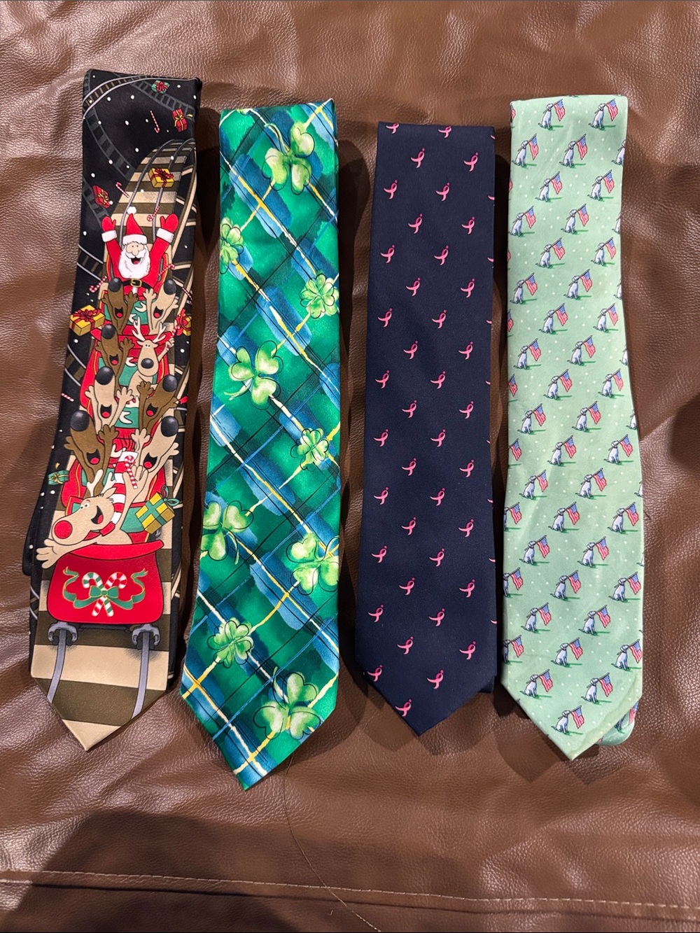Holiday Ties (Christmas, St Patrick’s Day, Breast Cancer Awareness, July 4th)